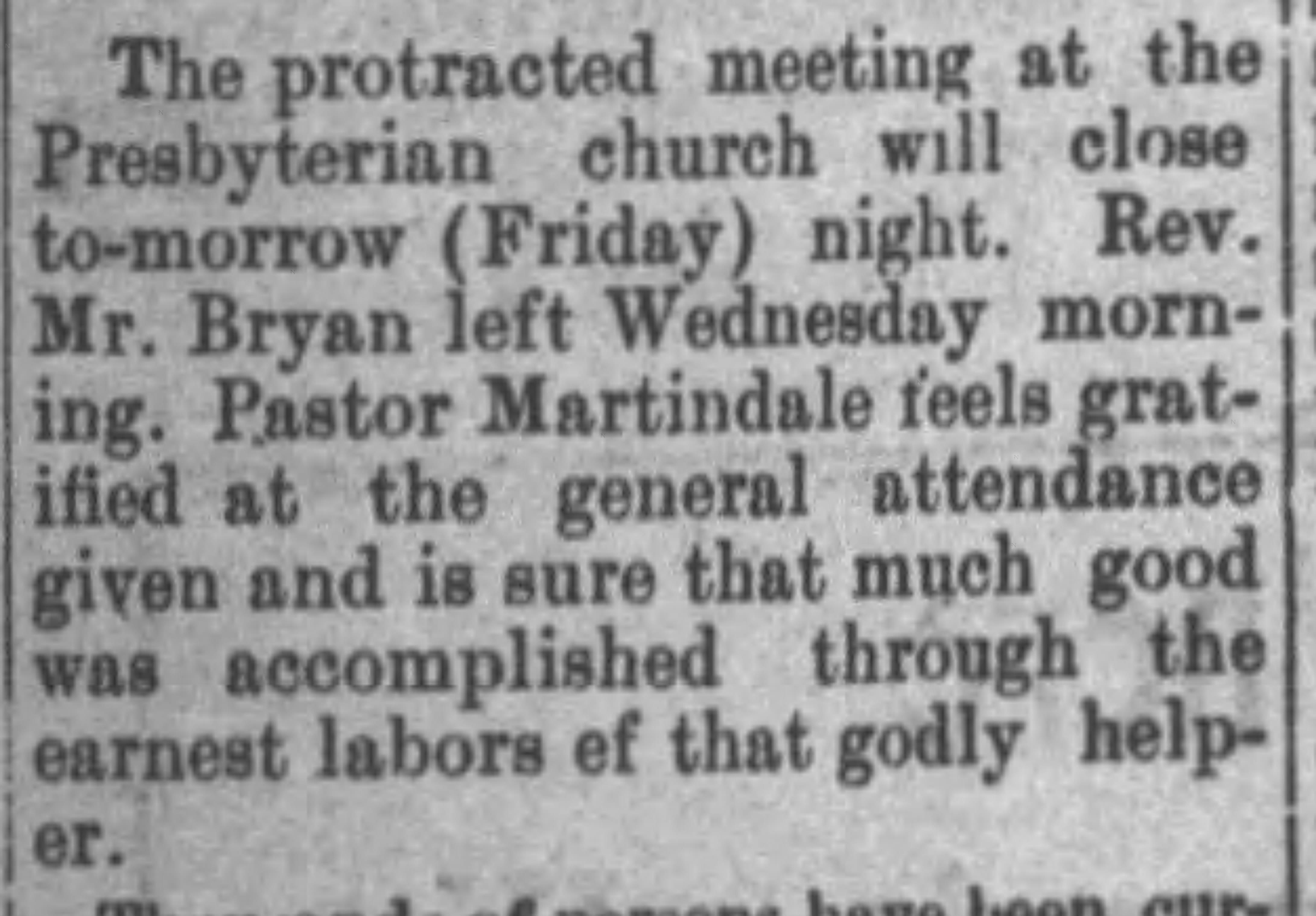 Protracted Meetings To End